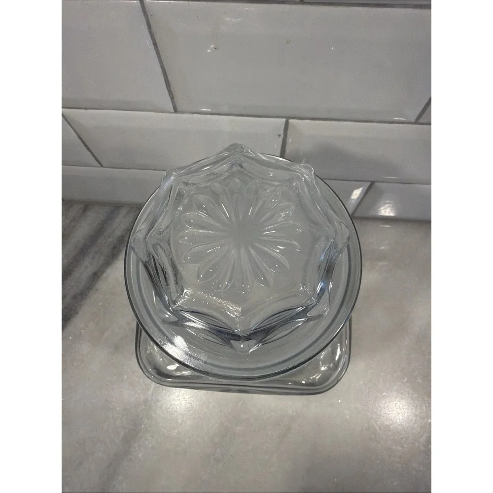 Vintage White Star Flour Anchor Hocking Glass Canister Advertising Promotional